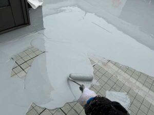 防水材の塗布